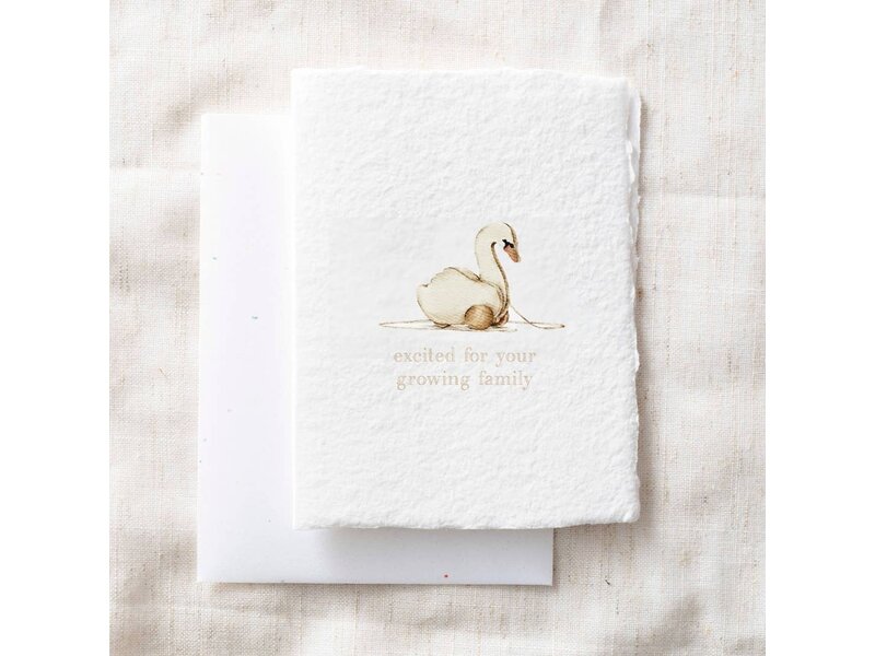 Paper Baristas Excited For Your Growing Family | Swan Baby Greeting Card