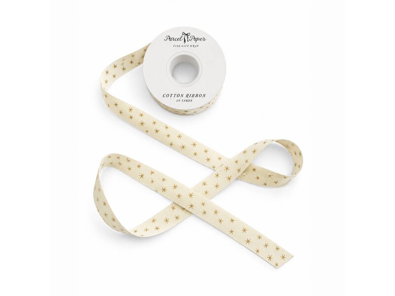 Parcel Paper 'sprinkled Stars' Cotton Ribbon