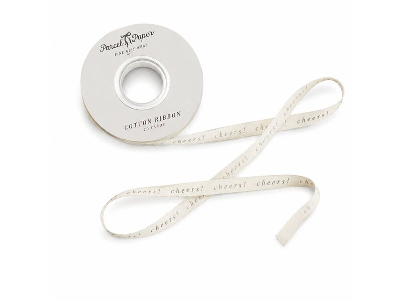 Parcel Paper 'cheers!' Cotton Ribbon