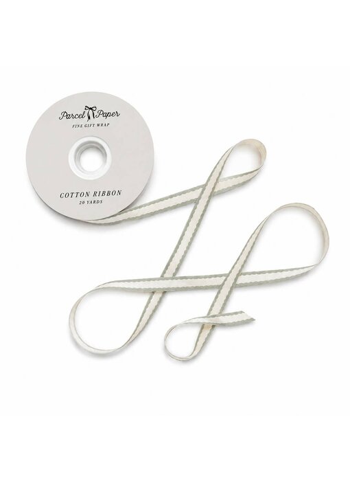 'seafoam Scallop' Cotton Ribbon