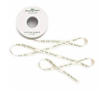 ‘Hip Hip Hooray’ Cotton Ribbon in Green