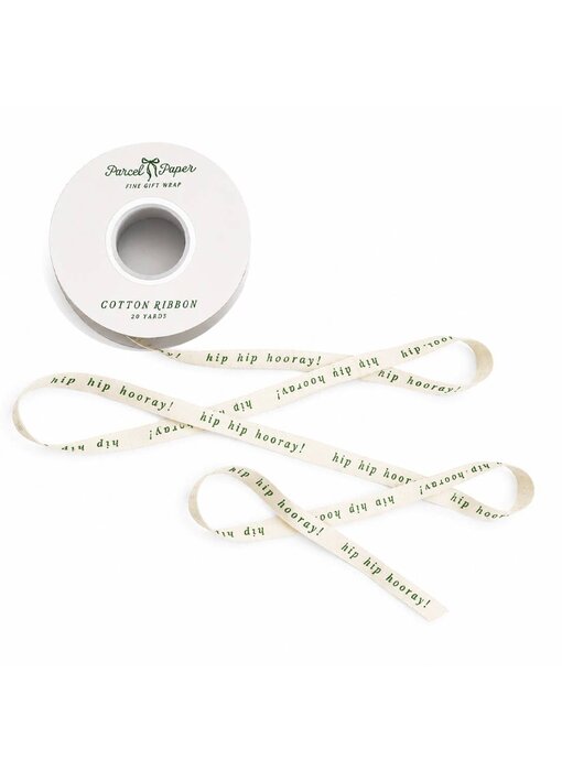 ‘Hip Hip Hooray’ Cotton Ribbon in Green