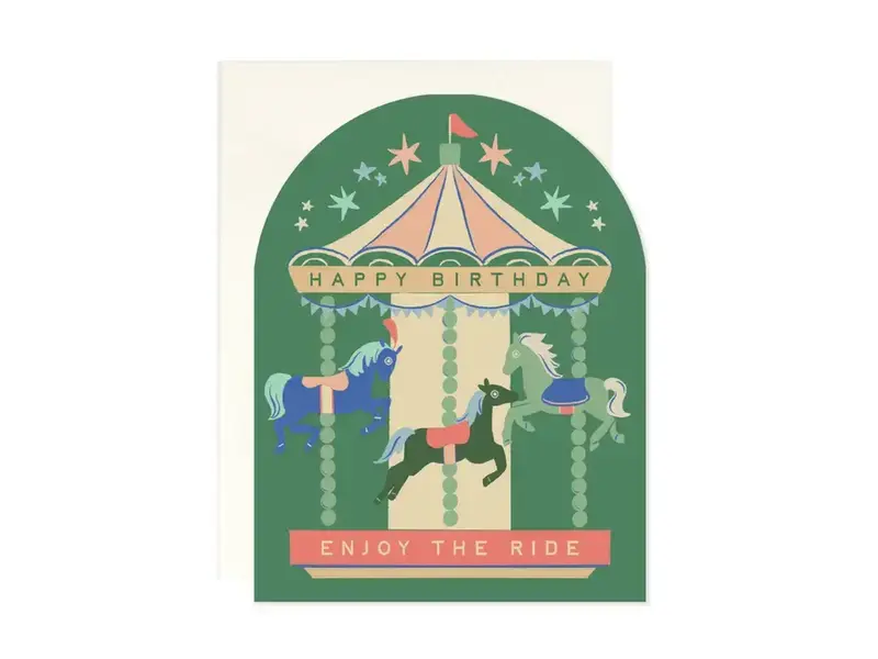 Amy Heitman Enjoy the Ride Carousel Birthday Card