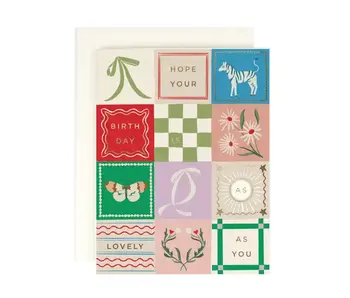 Lovely As You Patchwork Birthday Card