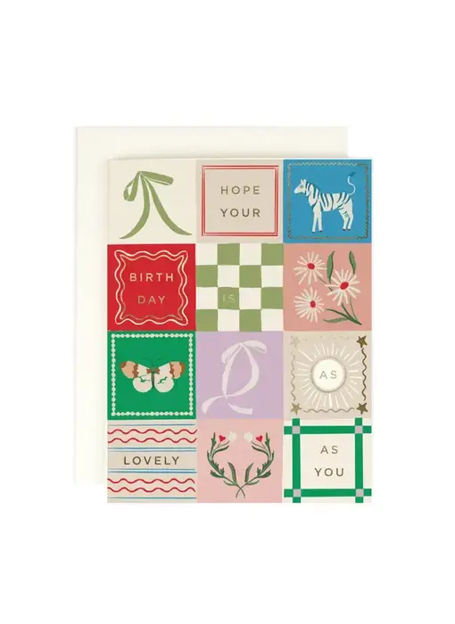 Lovely As You Patchwork Birthday Card