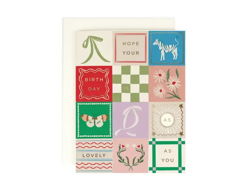 Amy Heitman Lovely As You Patchwork Birthday Card