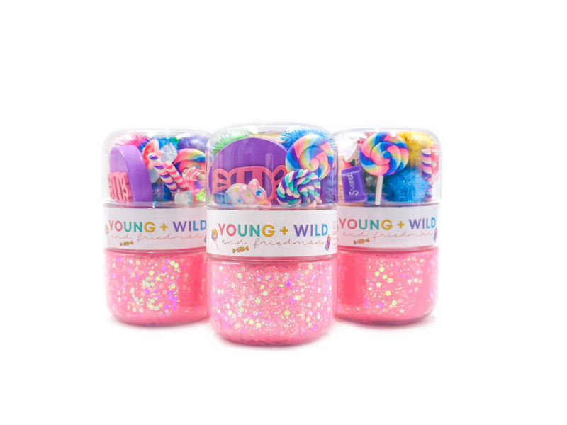 Young + Wild and Friedman Candy Grab & Go Dough Jar - Pink