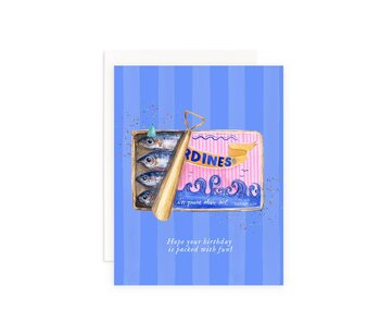 Packed with Fun Sardine Birthday Greeting Card