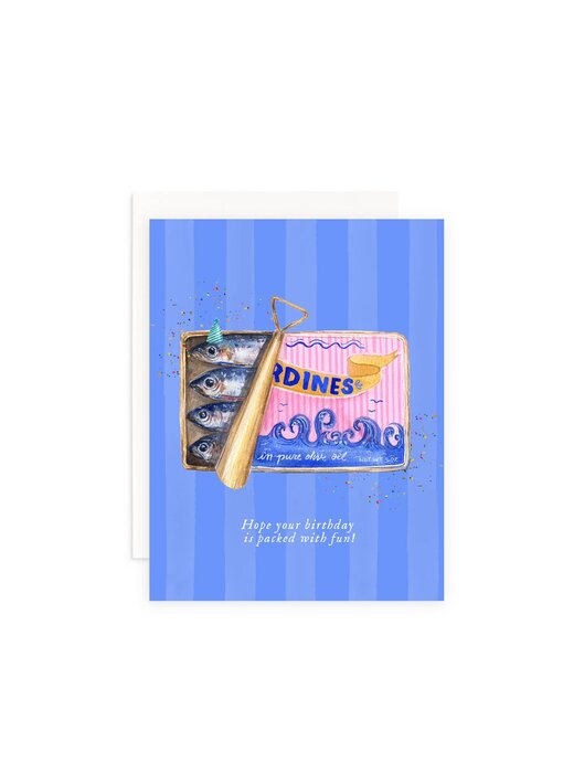 Packed with Fun Sardine Birthday Greeting Card