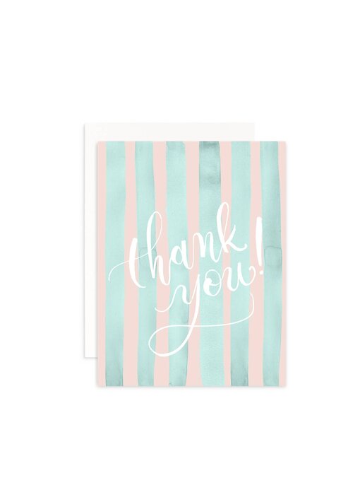 Summer Stripes Thank You Greeting Card