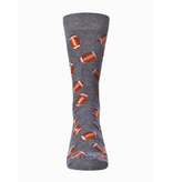 Infinity Classics International Memoi Football Bamboo Blend Men's Crew Socks - Heather Gray