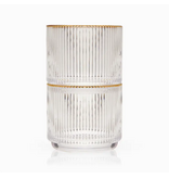 Viski Meridian Crystal Gold Rimmed Lowball Tumblers Set of 2