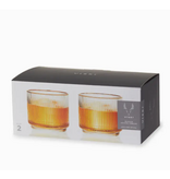 Viski Meridian Crystal Gold Rimmed Lowball Tumblers Set of 2