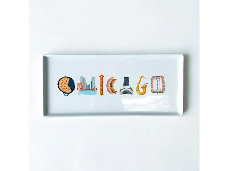 Dishique Chicago Icons Typography Tray 10.5" Long