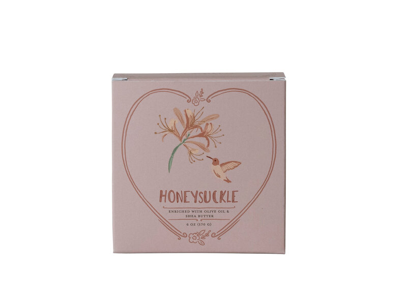 Creative Co-OP Honeysuckle Scented Olive Oil & Shea Butter Triple Milled Bar Soap