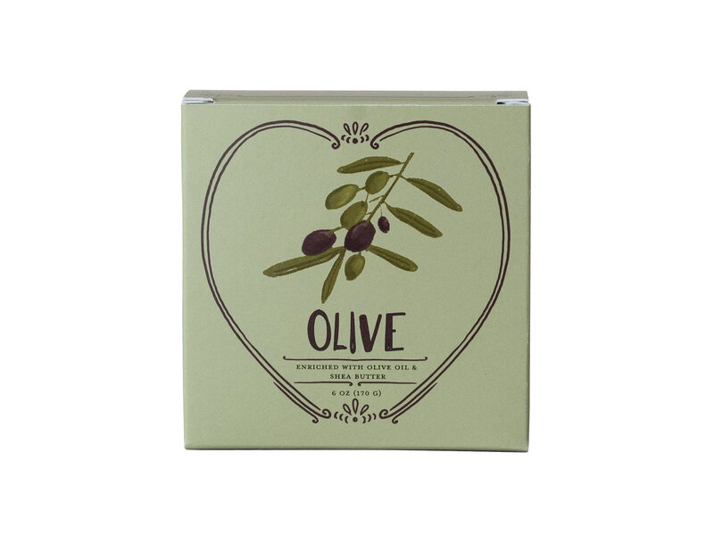 Creative Co-OP Olive Scented Olive Oil & Shea Butter Triple Milled Heart Shaped Bar Soap