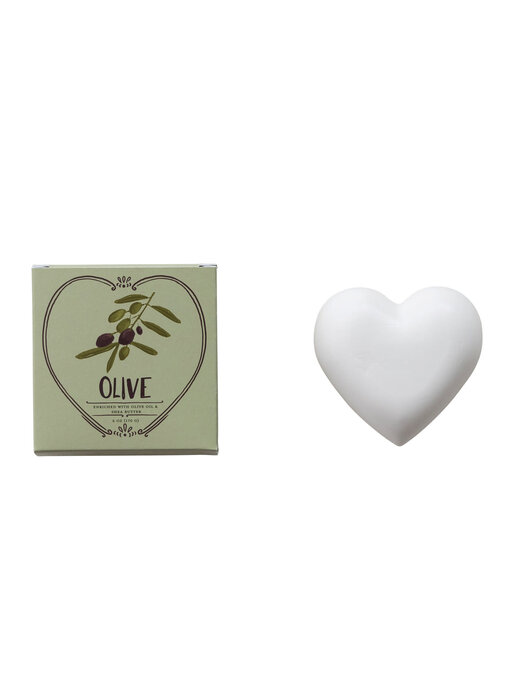 Olive Scented Olive Oil & Shea Butter Triple Milled Heart Shaped Bar Soap