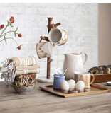 Creative Co-OP Mango Wood & Marble Mug Rack (Holds 6 Mugs)