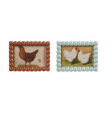 Creative Co-OP Bobbin Photo Frame (4" x 6"), Asst Colors (brown & blue)