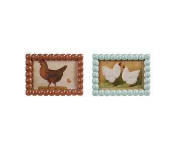 Bobbin Photo Frame (4" x 6"), Asst Colors (brown & blue)