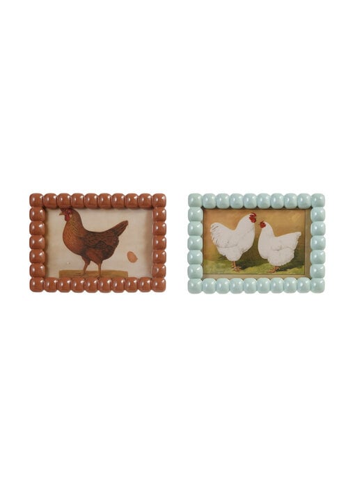 Bobbin Photo Frame (4" x 6"), Asst Colors (brown & blue)