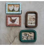 Creative Co-OP Bobbin Photo Frame (4" x 6"), Asst Colors (brown & blue)