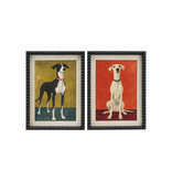 Bloomingville Wood Bobbin Framed Wall Decor with Dog  (11-3/4"W x 15-3/4"H)