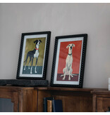Bloomingville Wood Bobbin Framed Wall Decor with Dog  (11-3/4"W x 15-3/4"H)