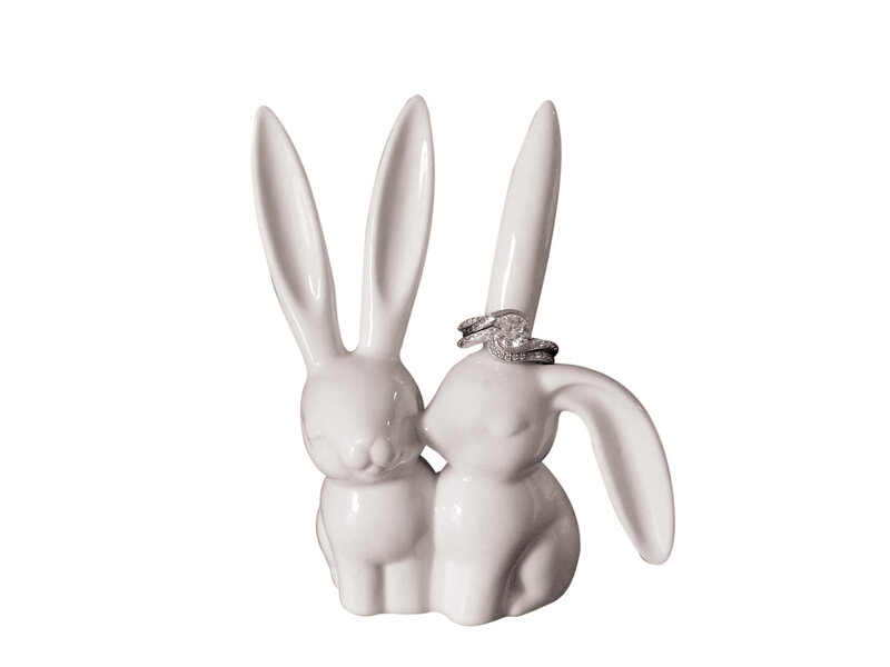 Creative Co-OP Ceramic Bunny Ring Holder