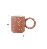 Creative Co-OP 14 oz. Hand-Painted Stoneware Mug with Raised Dots