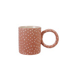 Creative Co-OP 14 oz. Hand-Painted Stoneware Mug with Raised Dots