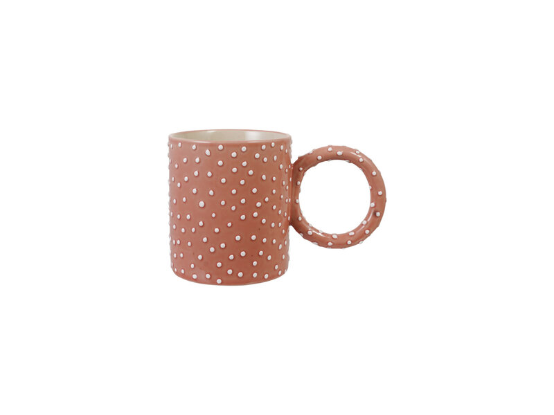 Creative Co-OP 14 oz. Hand-Painted Stoneware Mug with Raised Dots