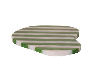 Resin Striped Organic Shaped Cheese/Serving Board, Green & White