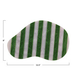 Creative Co-OP Resin Striped Organic Shaped Cheese/Serving Board, Green & White