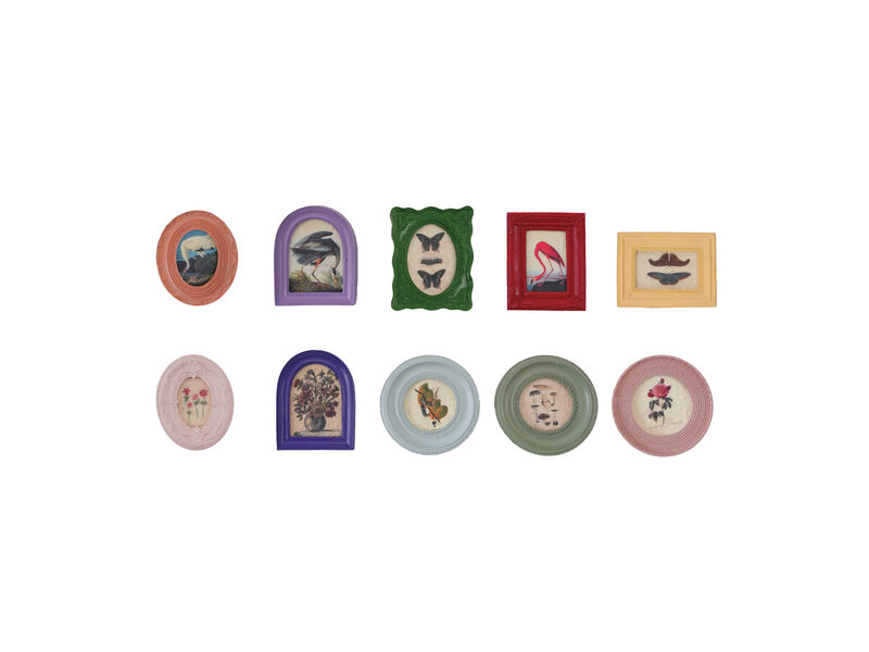 Bloomingville MDF & Resin Mini Framed Art Magnet, 10 Styles