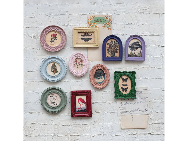 Bloomingville MDF & Resin Mini Framed Art Magnet, 10 Styles