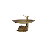 Creative Co-OP Decorative Metal Tray with Snail Shaped Stand, Gold Finish