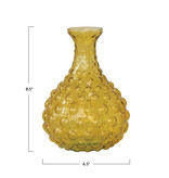 Creative Co-OP Hand-Blown Hobnail Glass Vase, Amber Color