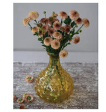 Creative Co-OP Hand-Blown Hobnail Glass Vase, Amber Color