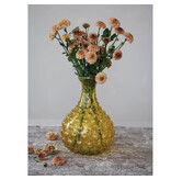 Creative Co-OP Hand-Blown Hobnail Glass Vase, Amber Color