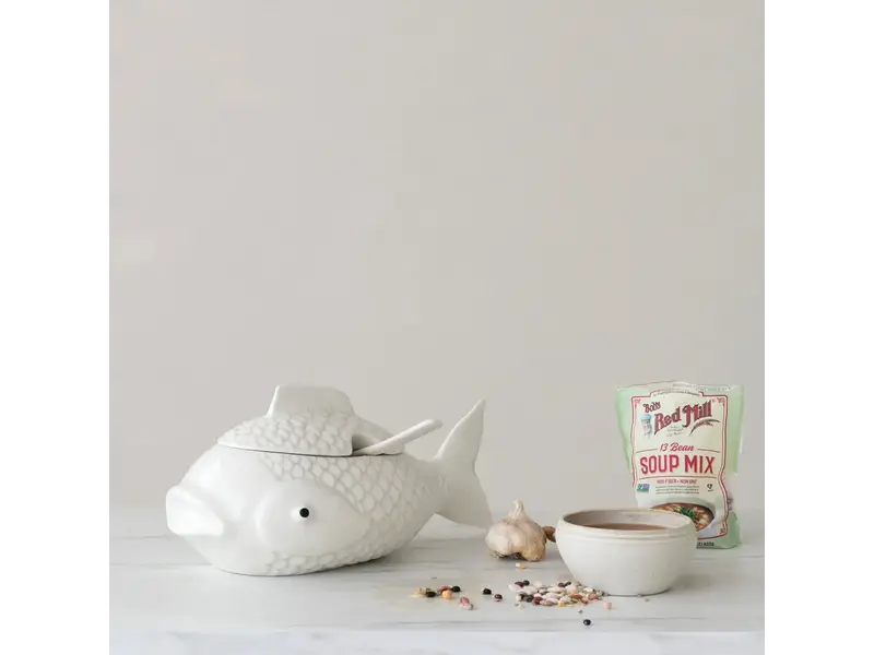 Creative Co-OP 5 Qt. Vintage Reproduction Tureen with Ladle, Set of 2 (Each Varies)