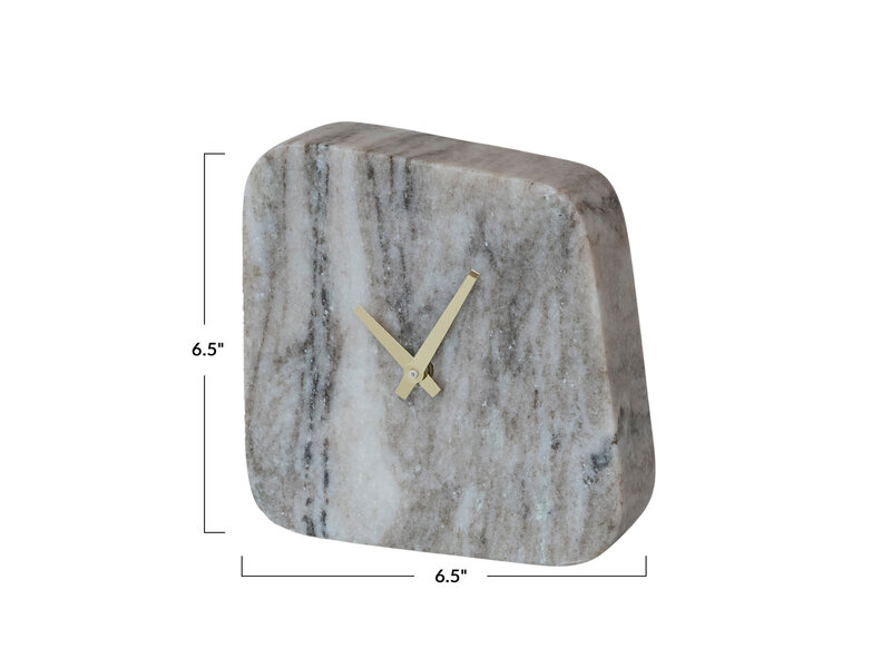 Creative Co-OP Marble Table Clock (Requires 2-AA Batteries)