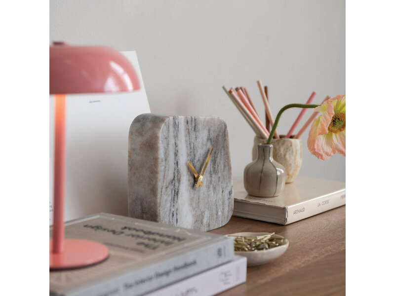 Creative Co-OP Marble Table Clock (Requires 2-AA Batteries)