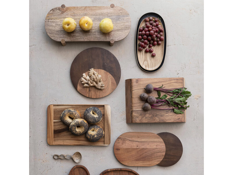 Creative Co-OP Two-Tone Mango & Acacia Wood Cheese/Cutting Board