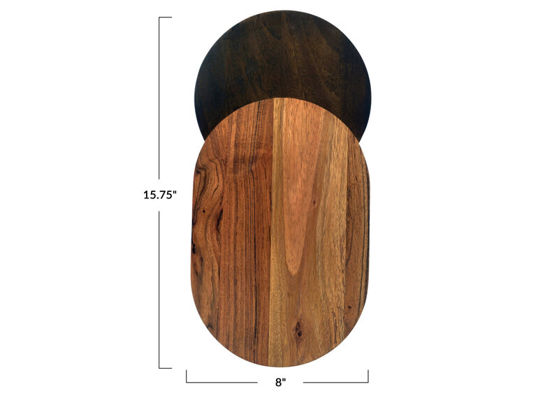Creative Co-OP Two-Tone Mango & Acacia Wood Cheese/Cutting Board