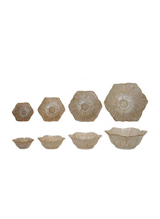 Stoneware Flower Shaped Bowl - Medium