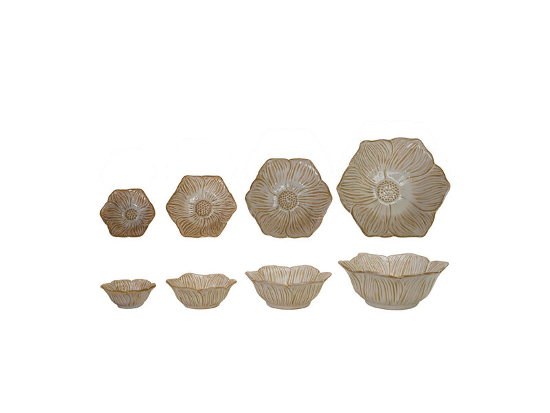 Creative Co-OP Stoneware Flower Shaped Bowl - XLarge