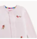 Magnetic  Me Embroidery Dogs Pink Velour Footie