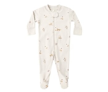 ZIP LONG SLEEVE SLEEPER FOOTIE FOX LAND