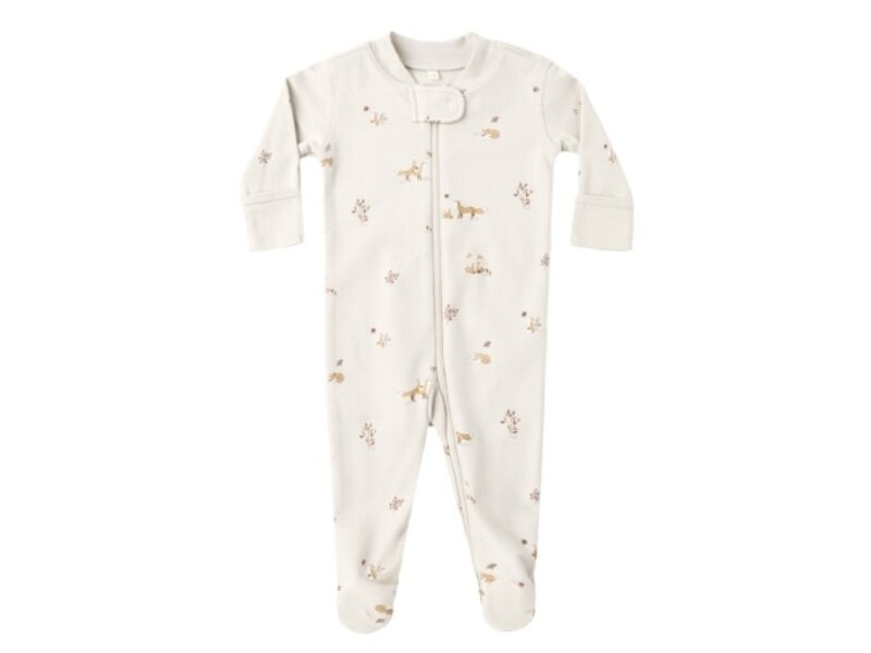 Quincy Mae ZIP LONG SLEEVE SLEEPER FOOTIE FOX LAND